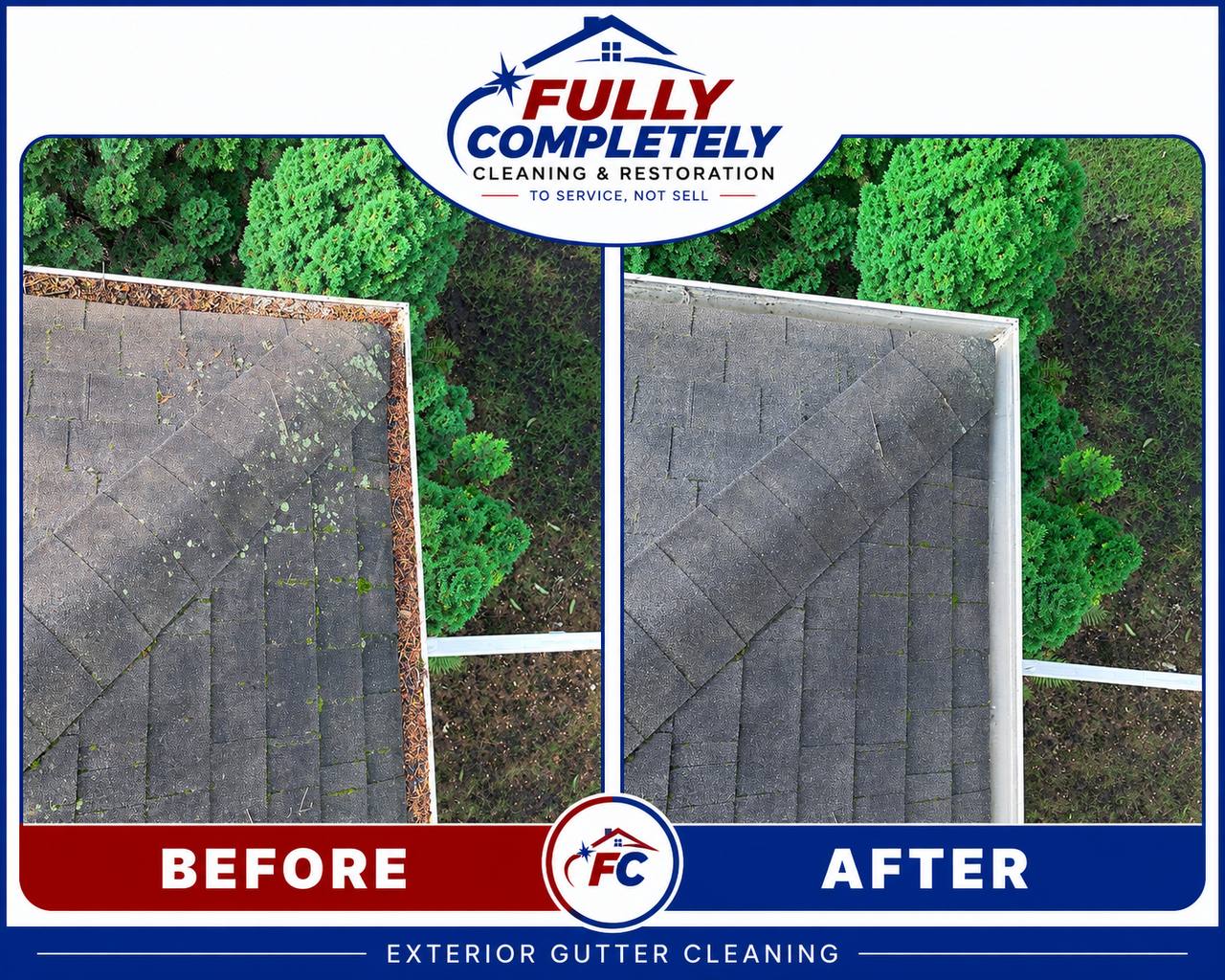 Roof Edge Gutter Clearing